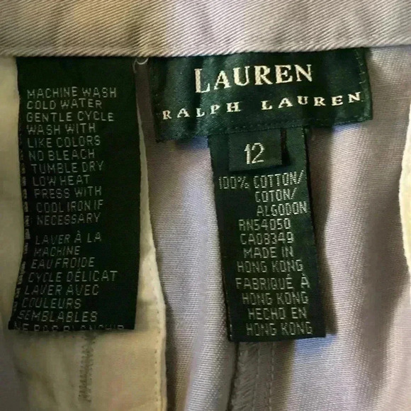 NWT NWT Lauren Ralph Lauren  High Rise light Lavender Chino Shorts Size 12 - Picture 3 of 7